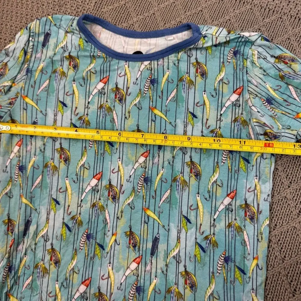 George Hats Kids Blue Fly Fishing Print Pajama Set ~ 5T